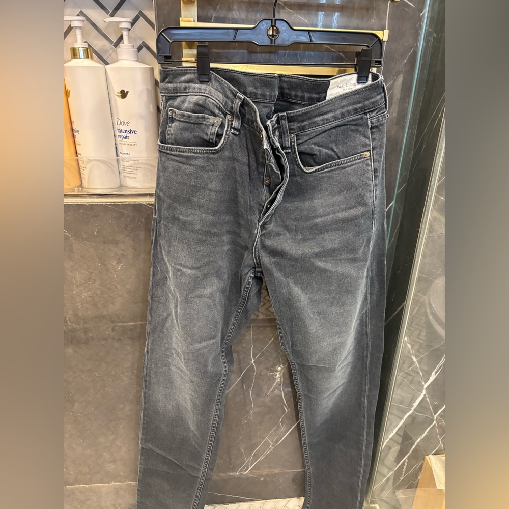 rag & bone Men's Washed Black Straight Jeans